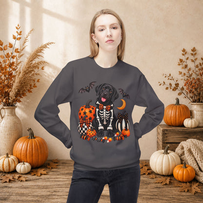 Black Lab Skeleton Halloween Sweatshirt