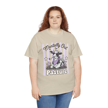 Mentally Out to Pasture Retro Cow Graphic Tee
