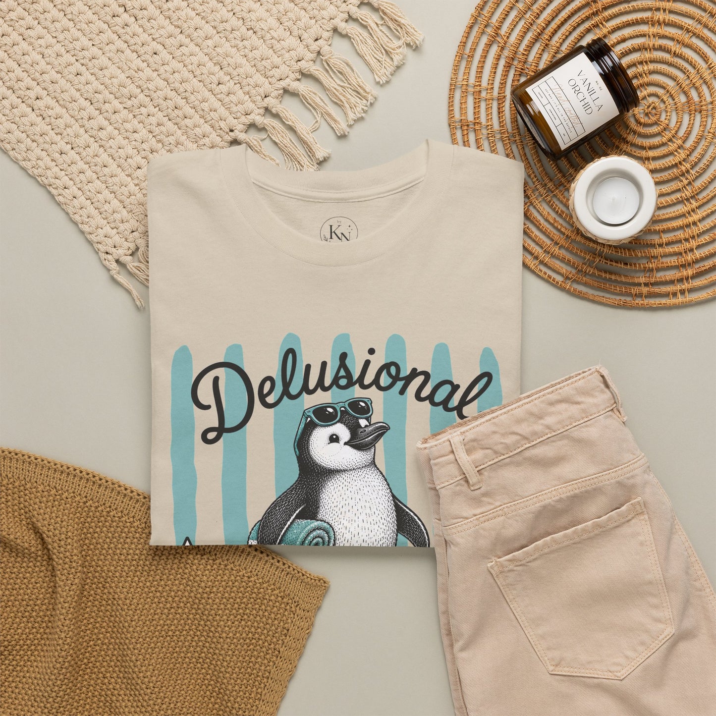 Delusional But Hopeful Retro Penguin Graphic Tee