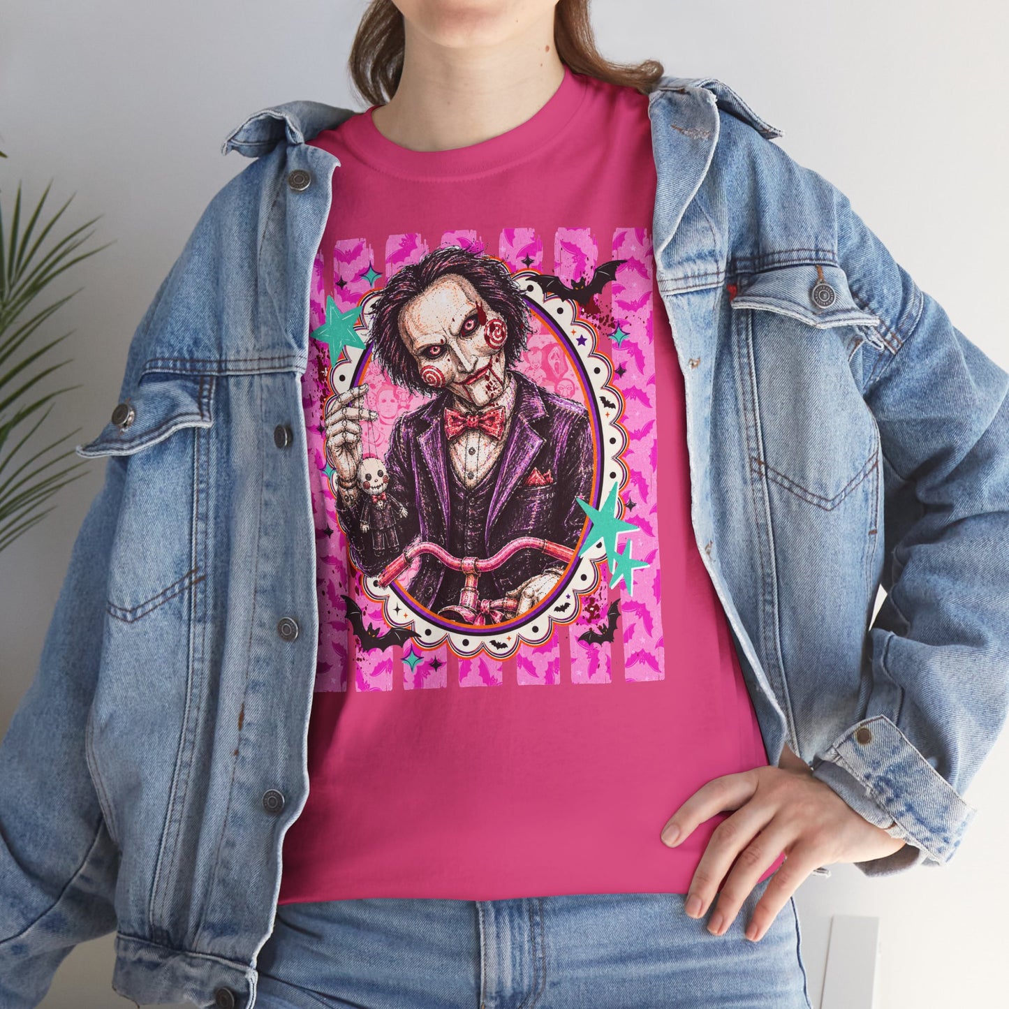 Saw Portrait Tee — Colorful Spooky Horror Shirt