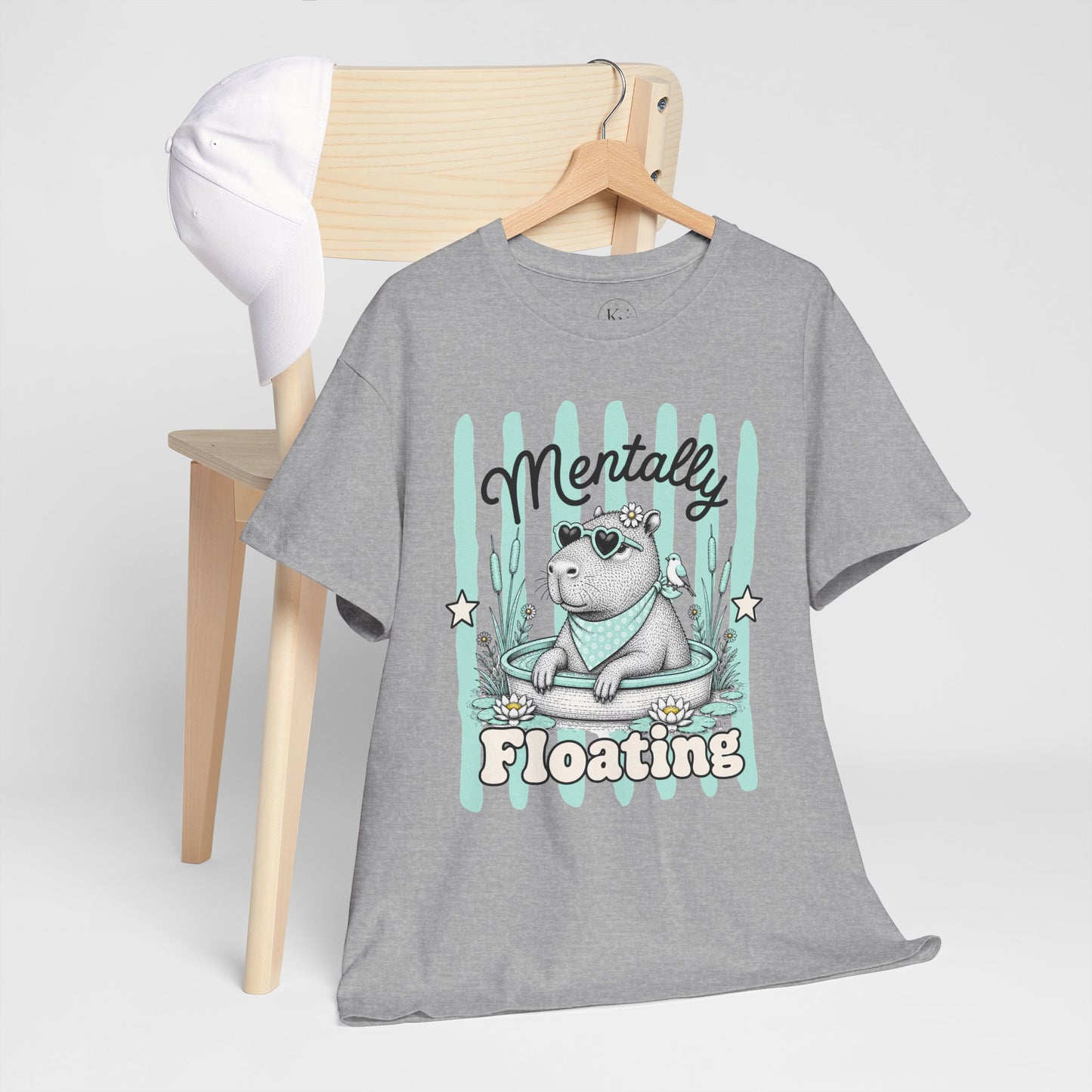 Mentally Floating Retro Capybara Graphic Tee