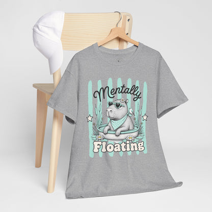 Mentally Floating Retro Capybara Graphic Tee