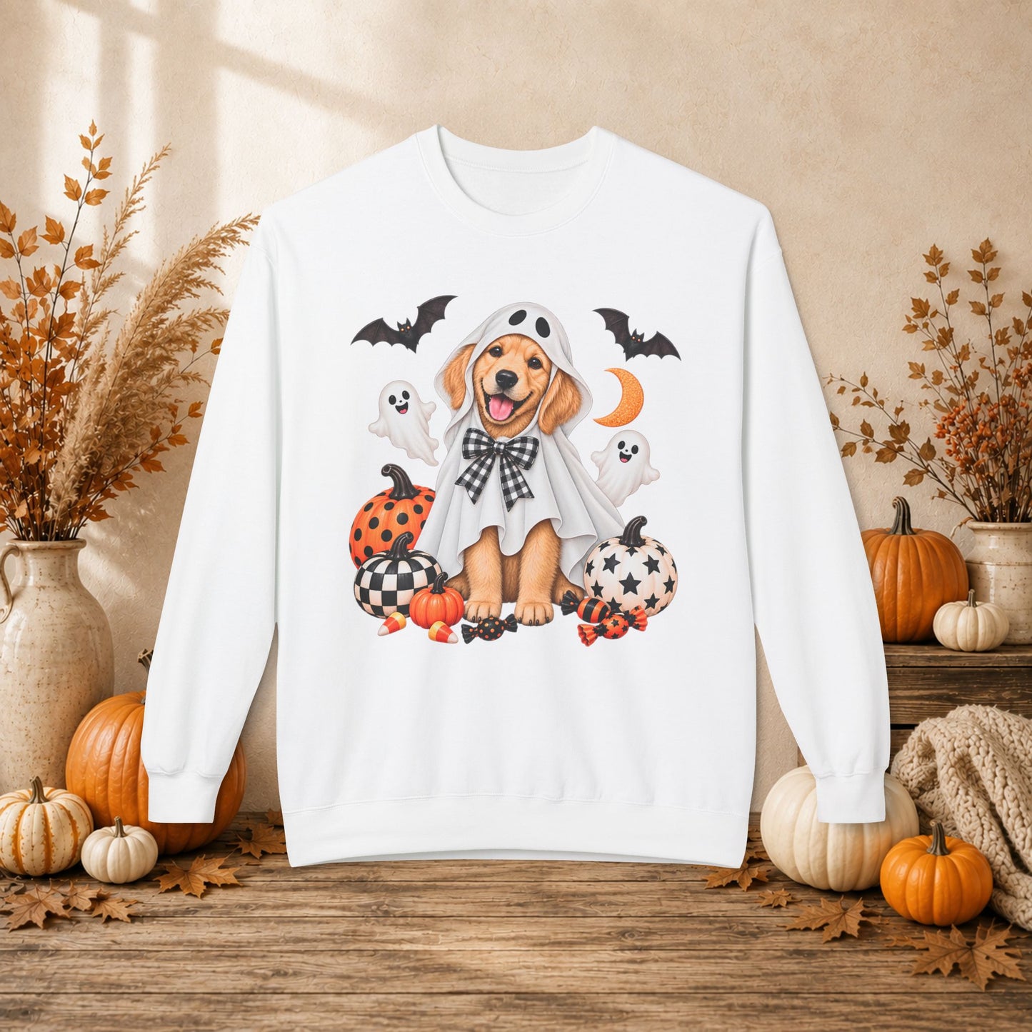 Golden Retriever Ghost Costume Sweatshirt