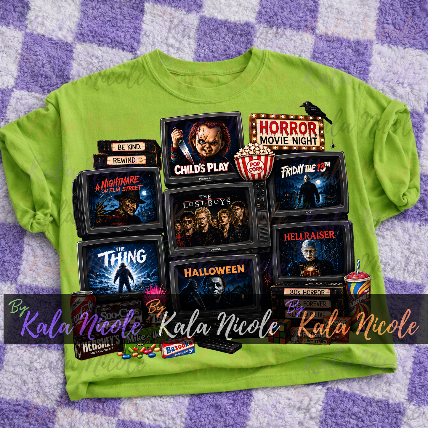 Horror Movie Night 80s PNG | Trendy Halloween PNG | Horror Movie Clipart (Digital Download)