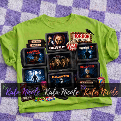 Horror Movie Night 80s PNG | Trendy Halloween PNG | Horror Movie Clipart (Digital Download)