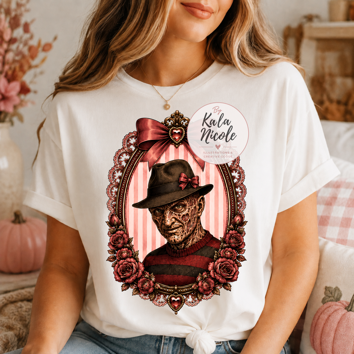 Coquette Horror Portrait PNG | Burned Face Slasher