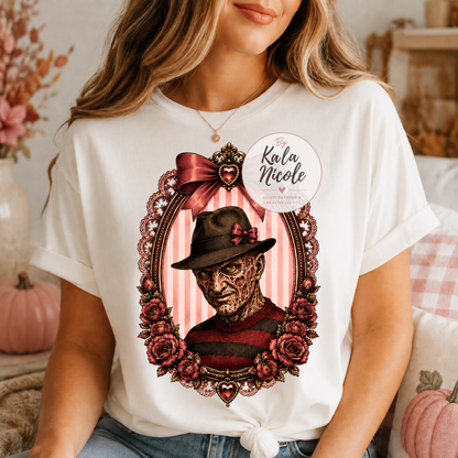Coquette Horror Portrait PNG | Burned Face Slasher
