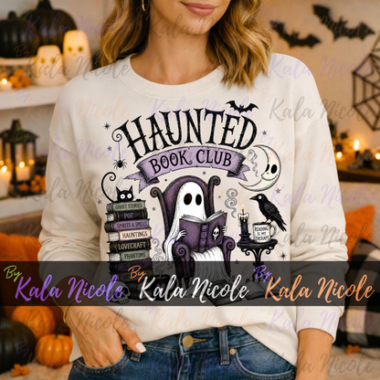 Haunted Book Club PNG | Trendy Halloween PNG | Fall PNG | Cute Ghost Clipart (Digital Download)