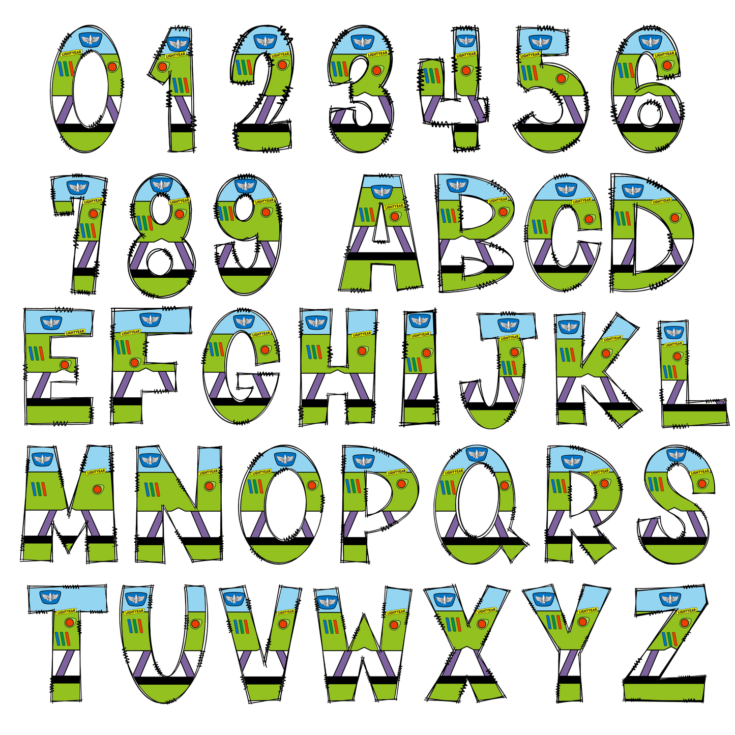 Toy Story Alphabet PNG Bundle | ABC 123