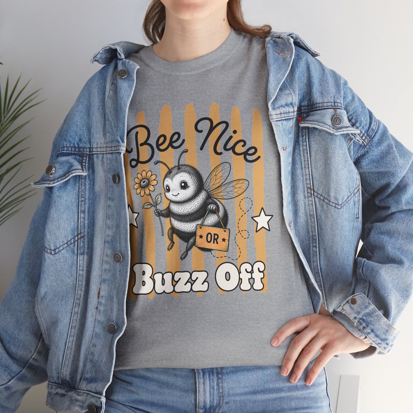 Bee Nice or Buzz Off Retro Bee Graphic Tee