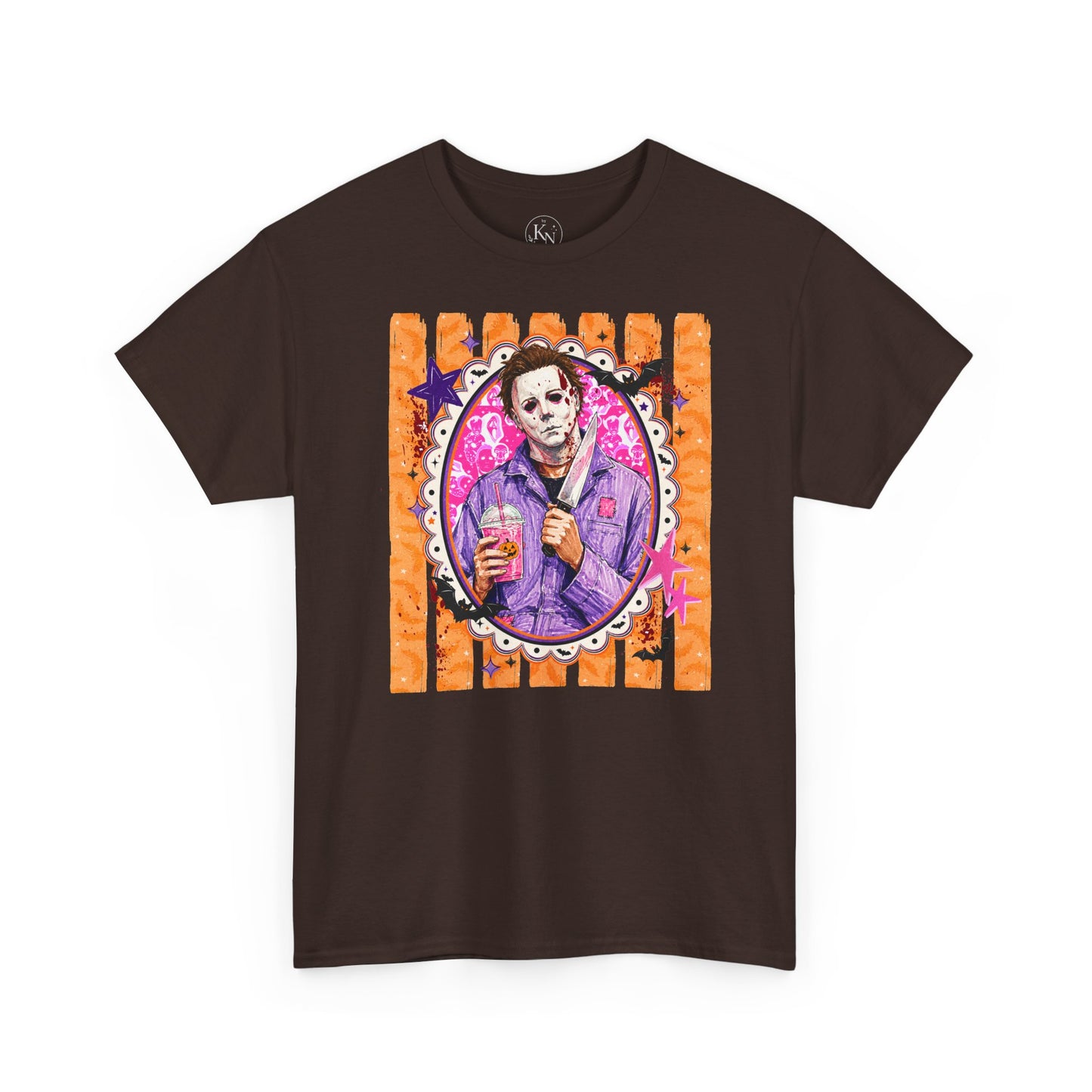 Halloween Michael Myers Portrait Tee — Colorful Spooky Horror Shirt