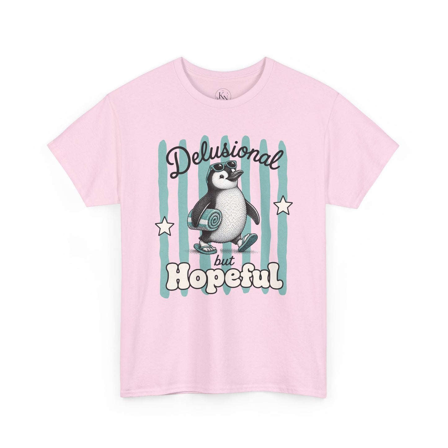 Delusional But Hopeful Retro Penguin Graphic Tee