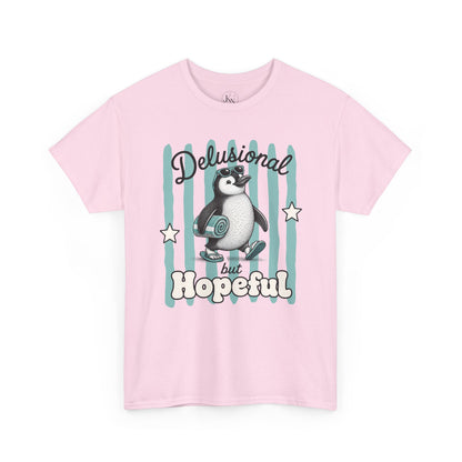 Delusional But Hopeful Retro Penguin Graphic Tee