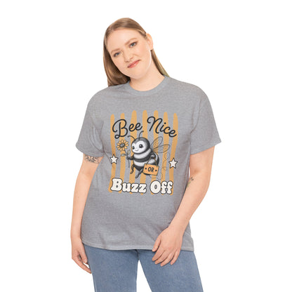 Bee Nice or Buzz Off Retro Bee Graphic Tee