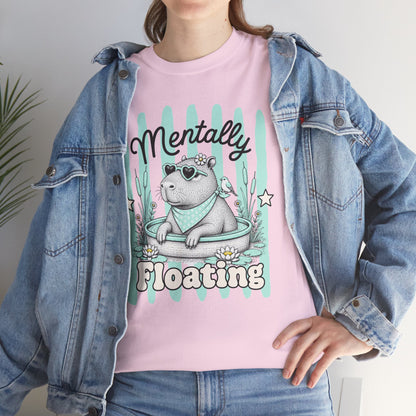 Mentally Floating Retro Capybara Graphic Tee