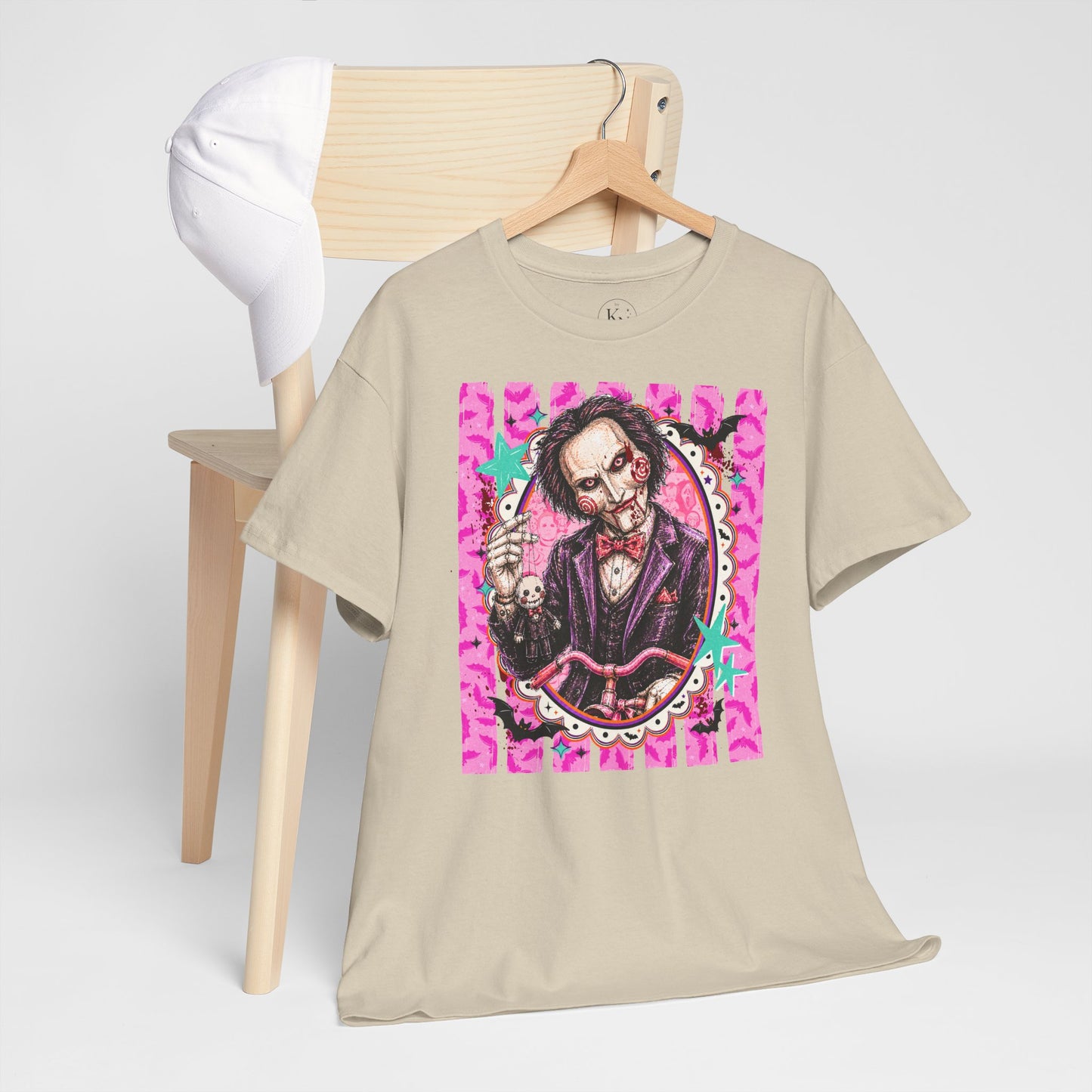 Saw Portrait Tee — Colorful Spooky Horror Shirt
