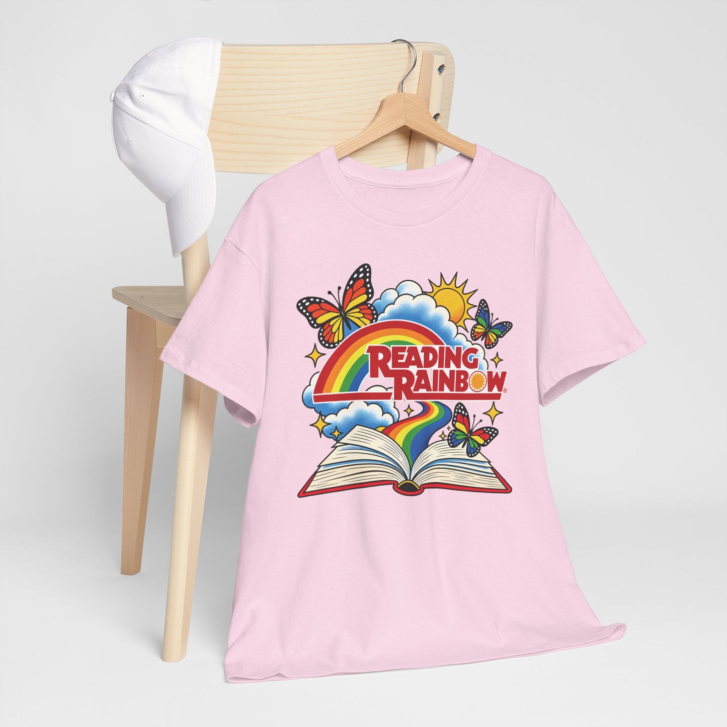 Rainbow & Butterflies Retro Book Graphic Tee