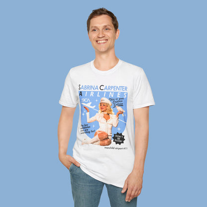 Sabrina Carpenter Airlines T-Shirt — Retro Flight Attendant Graphic Tee