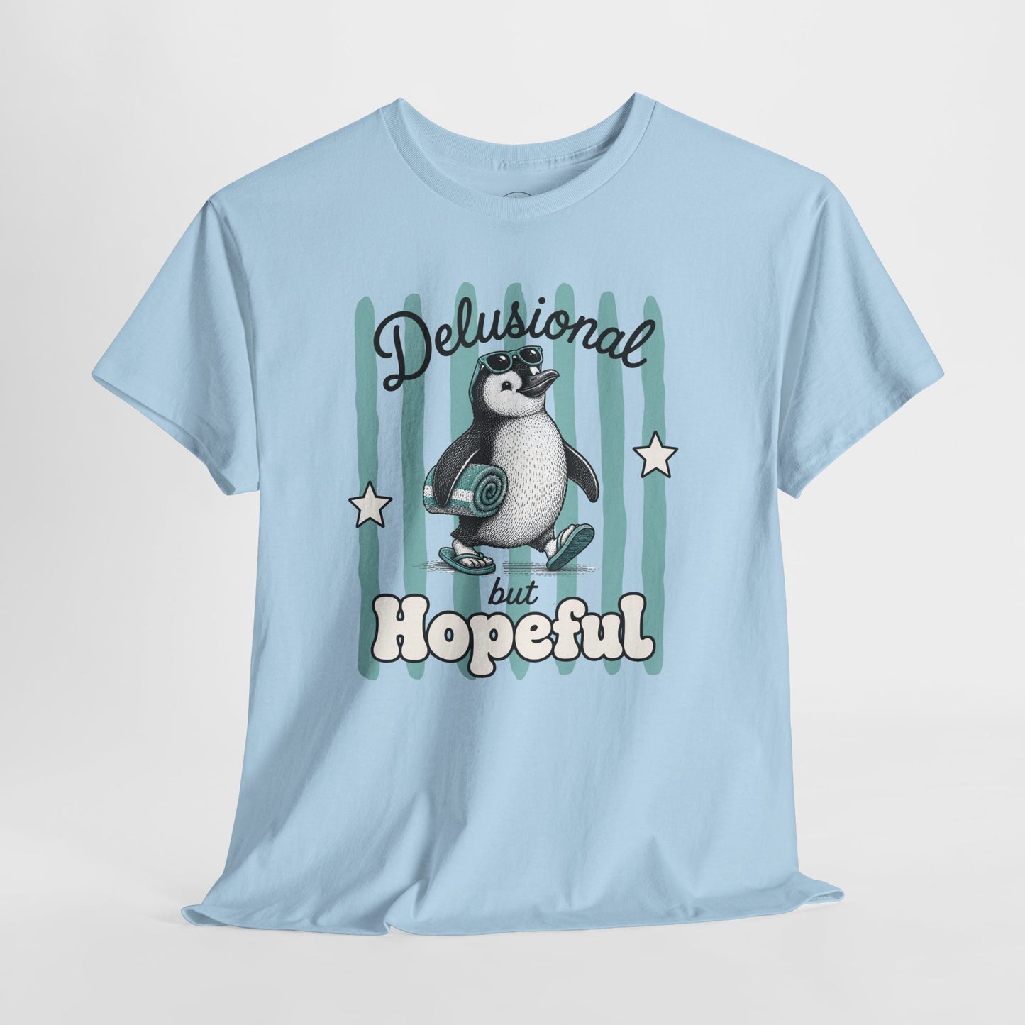 Delusional But Hopeful Retro Penguin Graphic Tee