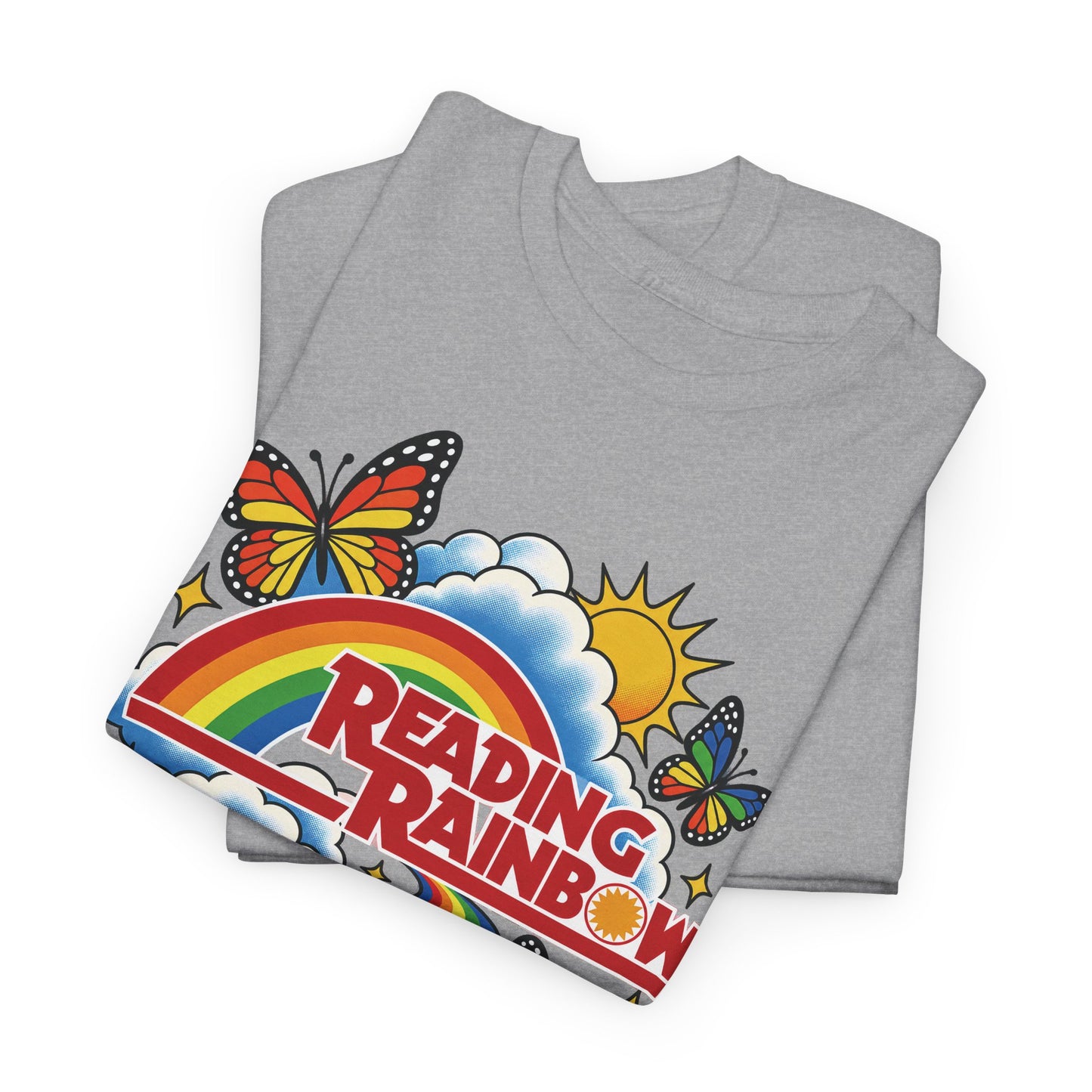 Rainbow & Butterflies Retro Book Graphic Tee