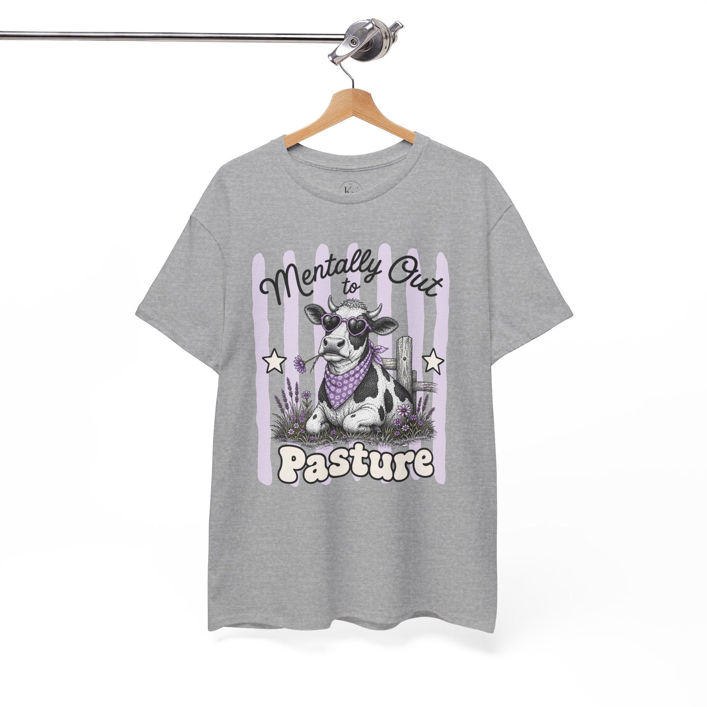 Mentally Out to Pasture Retro Cow Graphic Tee