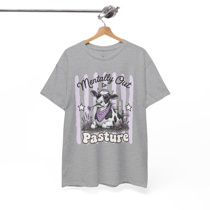 Mentally Out to Pasture Retro Cow Graphic Tee