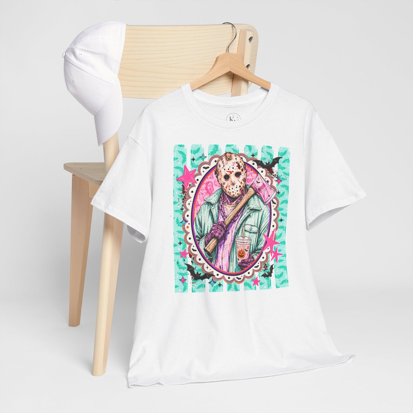 Jason Portrait Tee — Colorful Spooky Horror Shirt