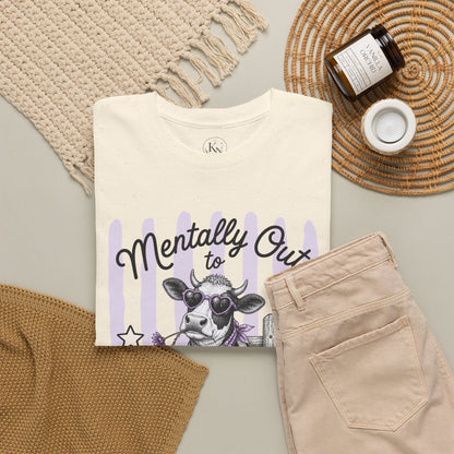 Mentally Out to Pasture Retro Cow Graphic Tee