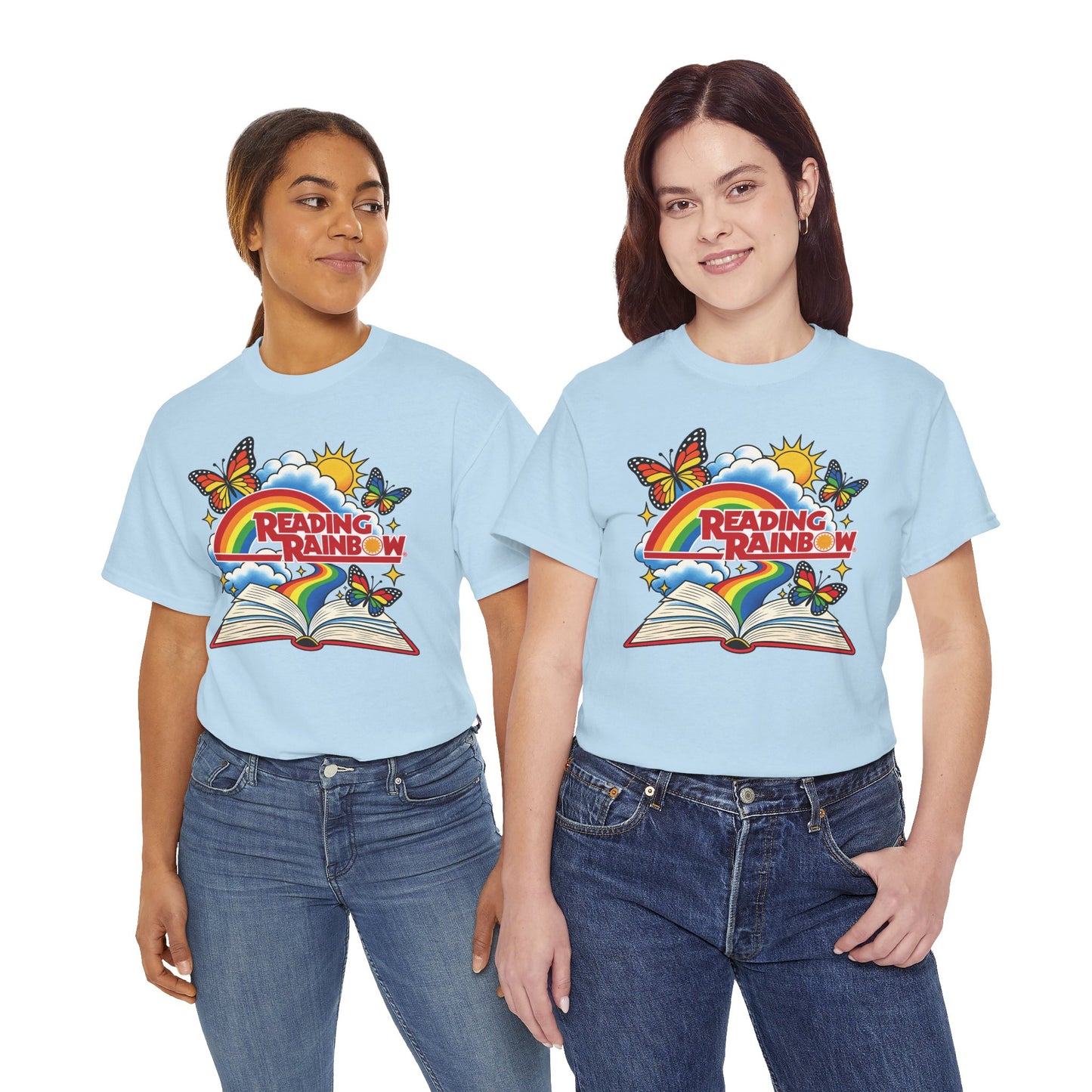 Rainbow & Butterflies Retro Book Graphic Tee