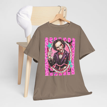 Saw Portrait Tee — Colorful Spooky Horror Shirt