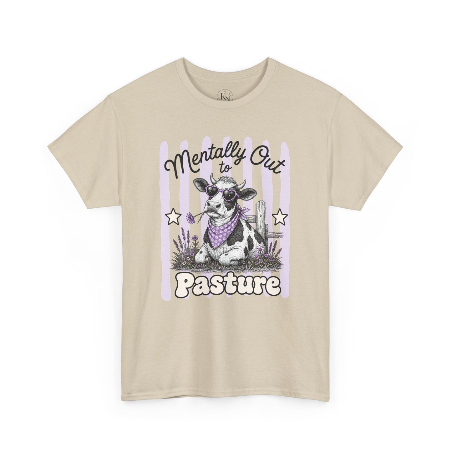 Mentally Out to Pasture Retro Cow Graphic Tee