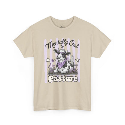 Mentally Out to Pasture Retro Cow Graphic Tee