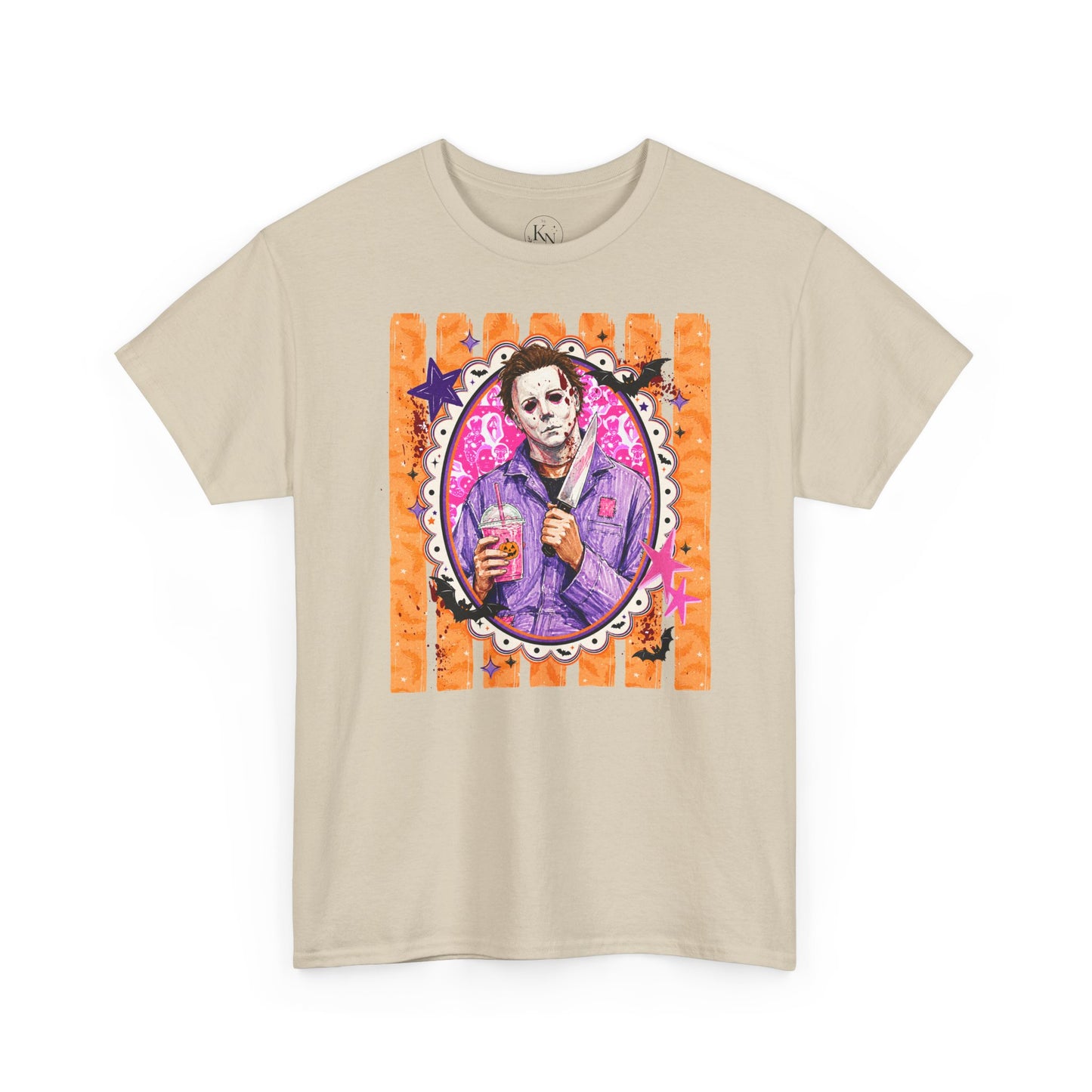 Halloween Michael Myers Portrait Tee — Colorful Spooky Horror Shirt