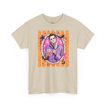 Halloween Michael Myers Portrait Tee — Colorful Spooky Horror Shirt