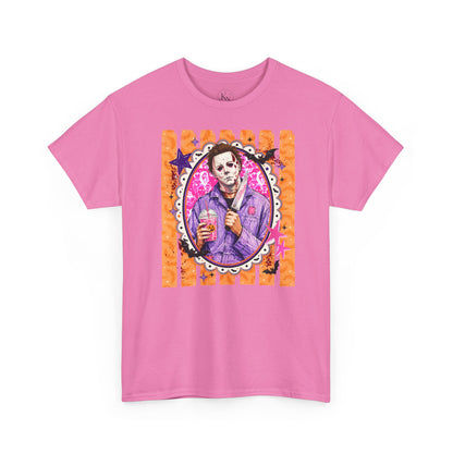 Halloween Michael Myers Portrait Tee — Colorful Spooky Horror Shirt
