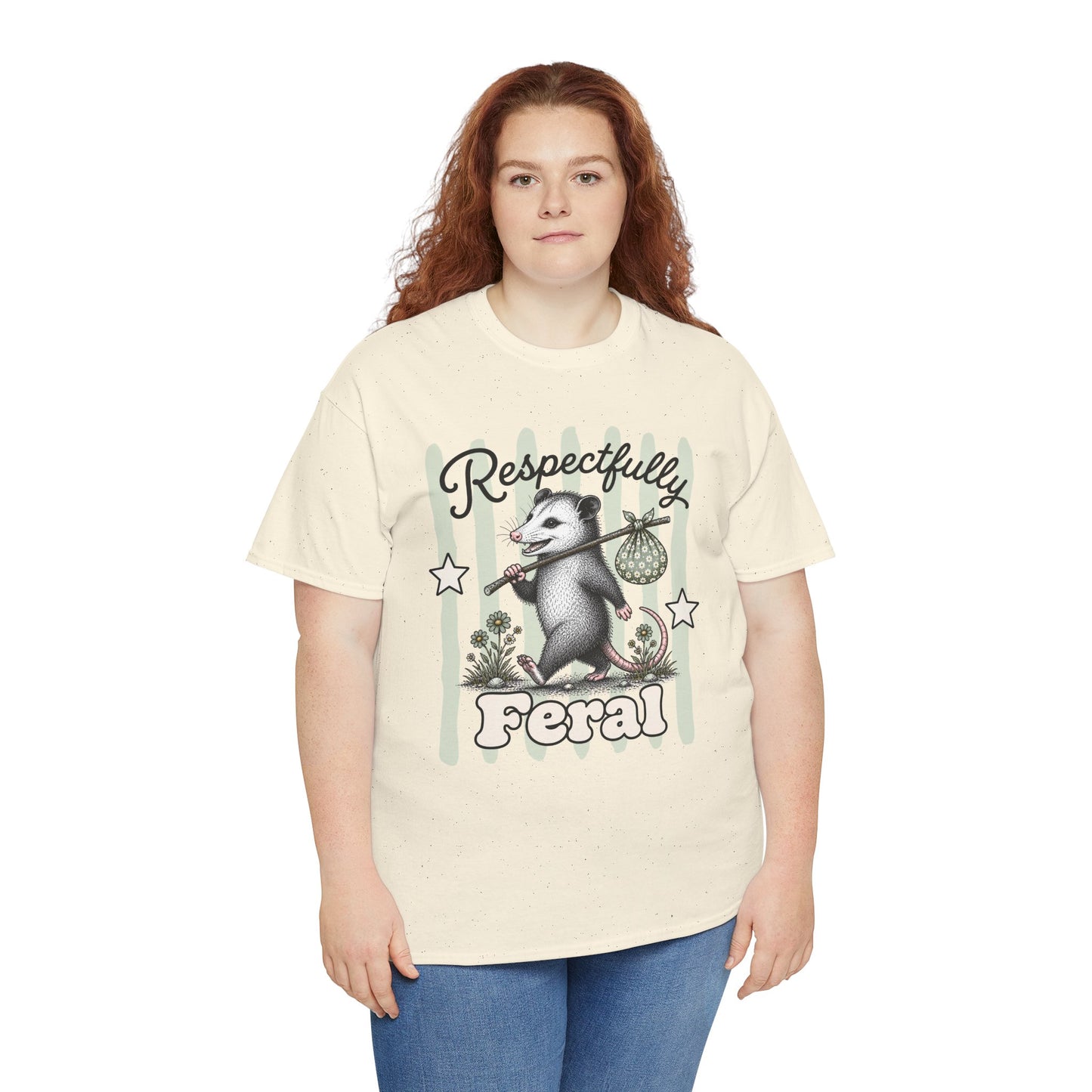 Respectfully Feral Retro Possum Graphic Tee