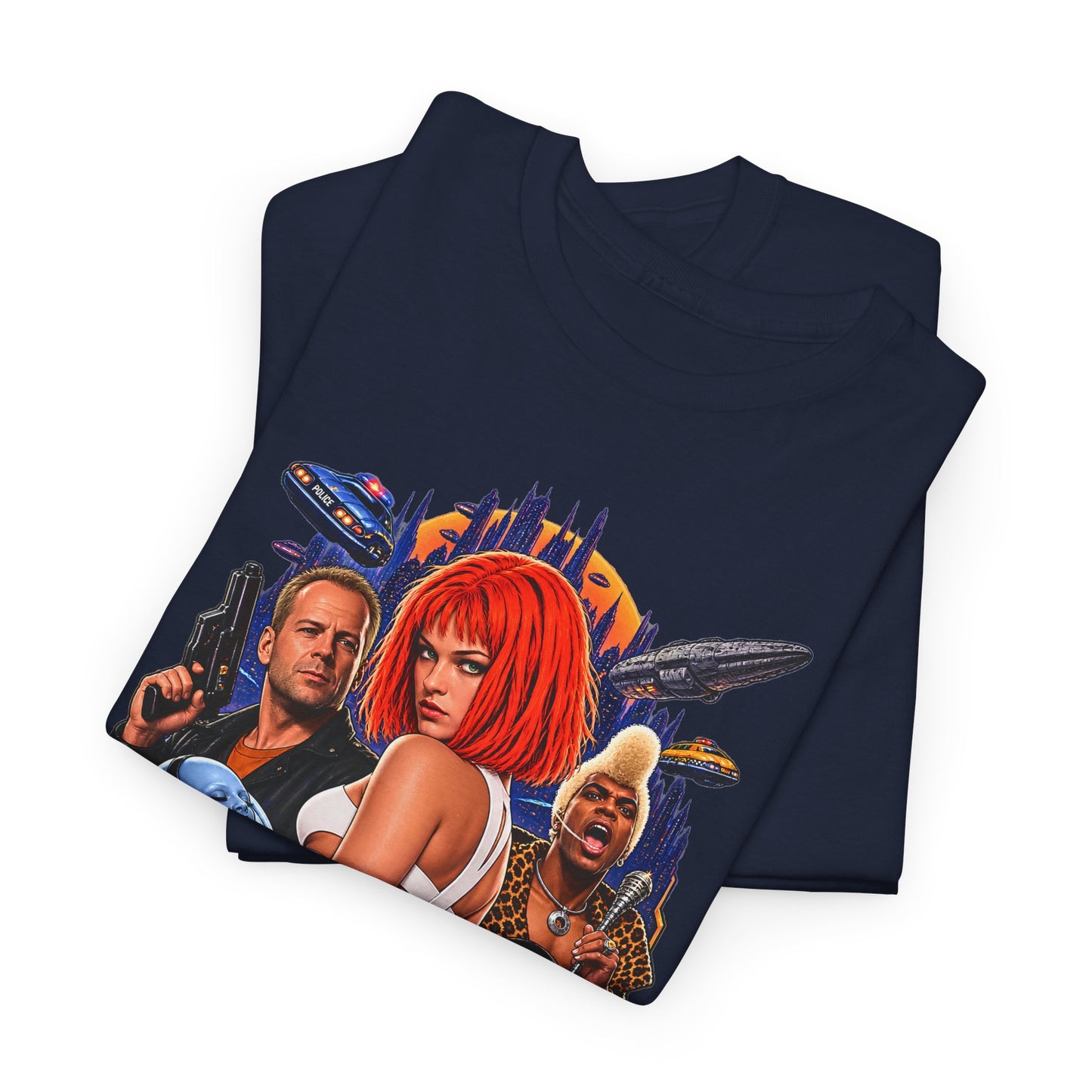 Retro Sci-Fi Character Collage Graphic Tee