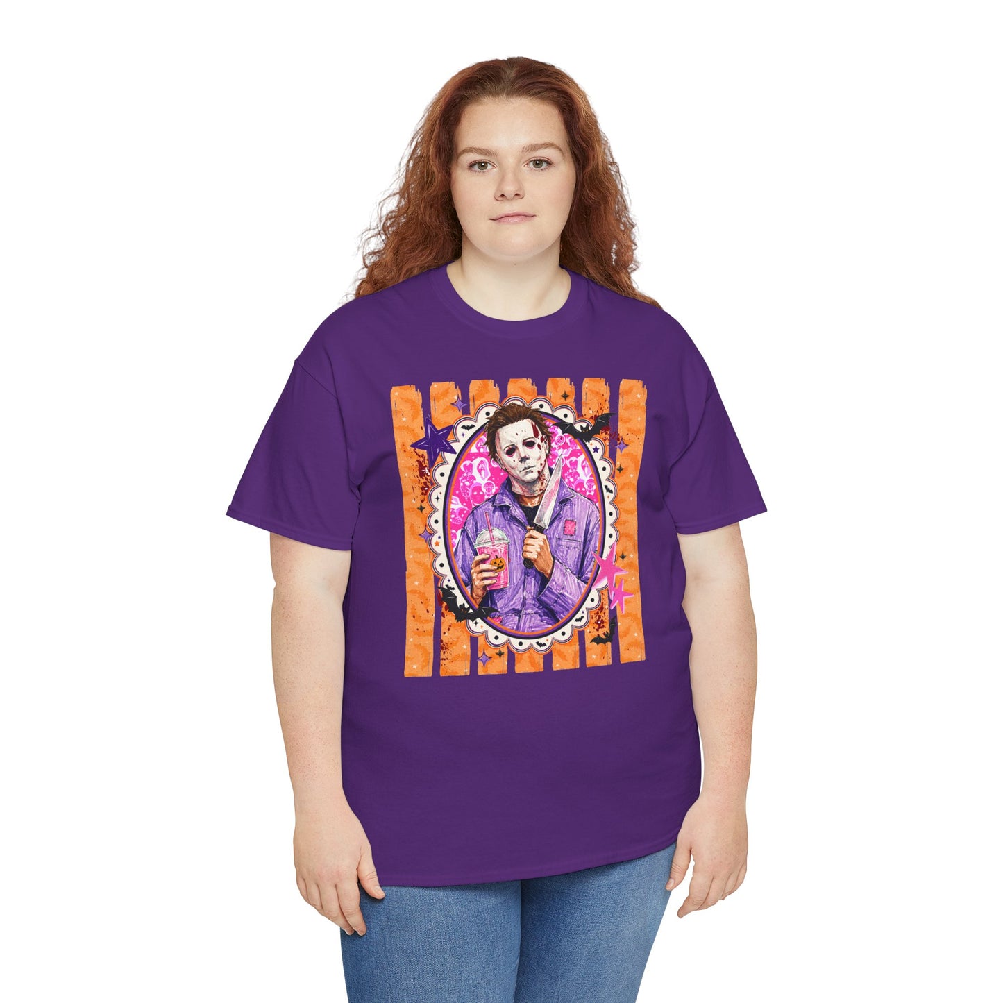 Halloween Michael Myers Portrait Tee — Colorful Spooky Horror Shirt
