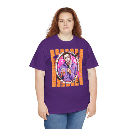 Halloween Michael Myers Portrait Tee — Colorful Spooky Horror Shirt