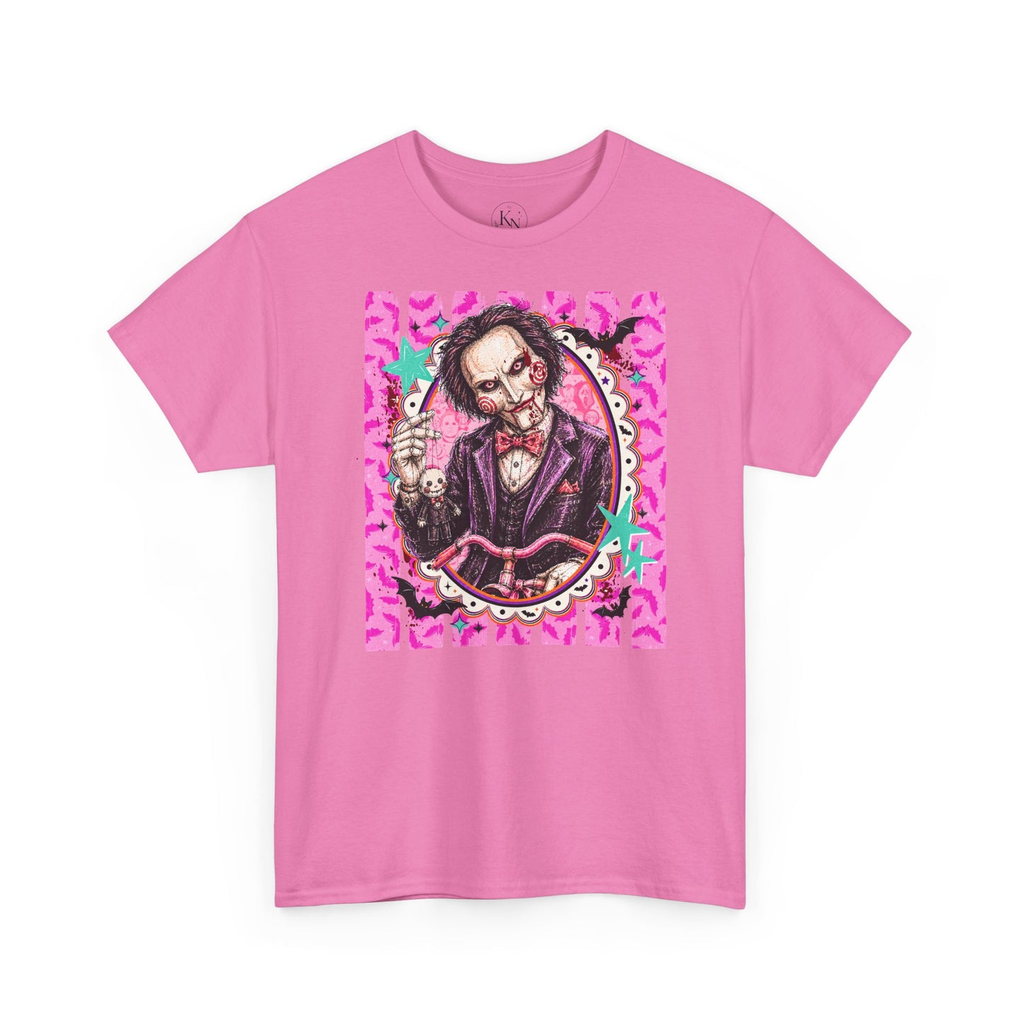 Saw Portrait Tee — Colorful Spooky Horror Shirt