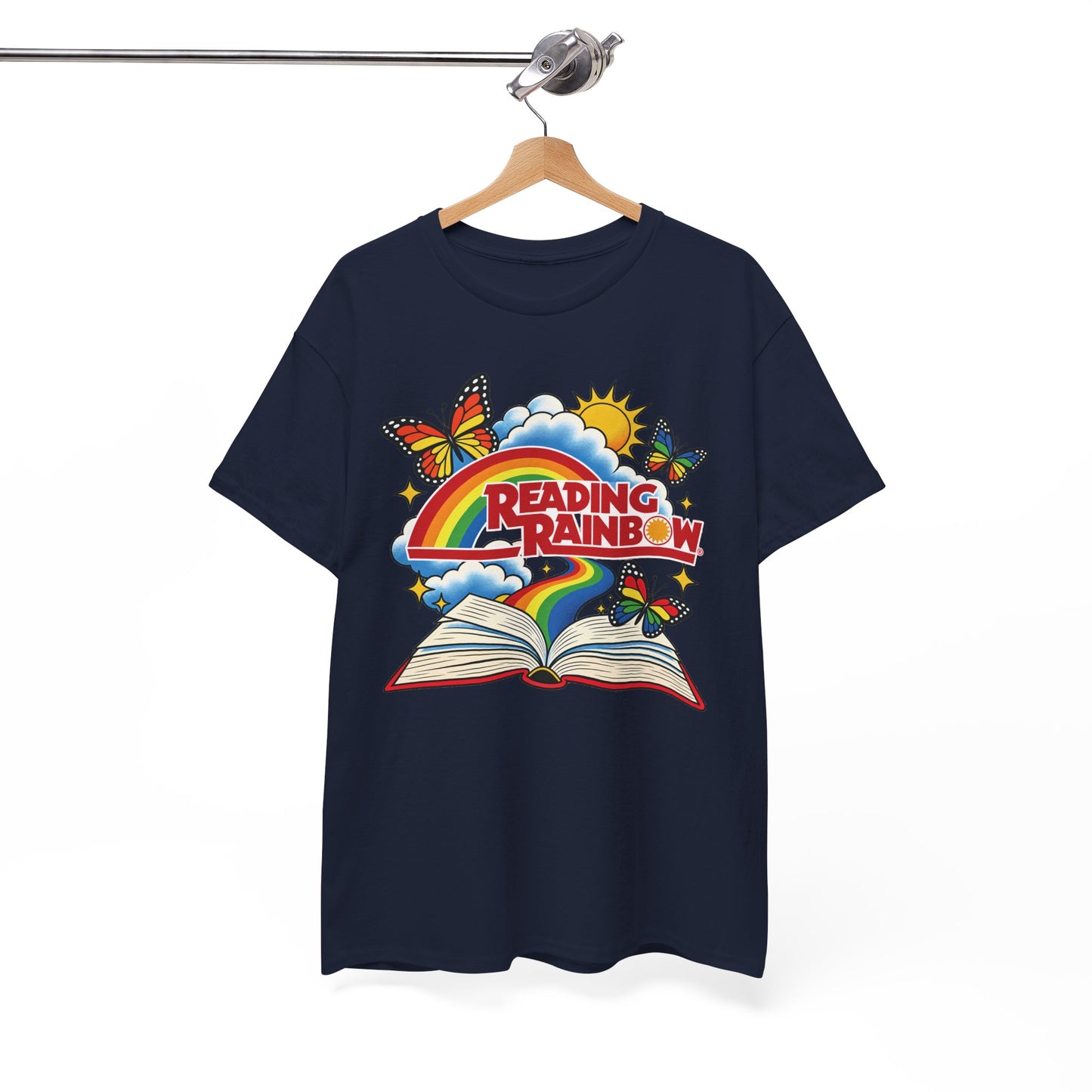 Rainbow & Butterflies Retro Book Graphic Tee