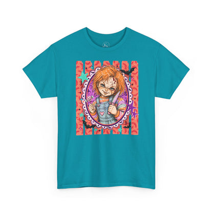 Chucky Portrait Tee — Colorful Spooky Horror Shirt