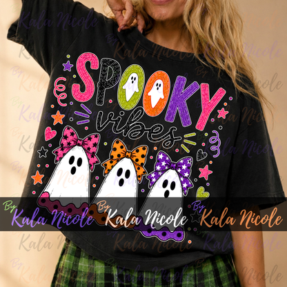 Spooky Vibes Doodle PNG Bundle | Trendy Fall Halloween PNG | Cute Ghost Clipart (Digital Download)