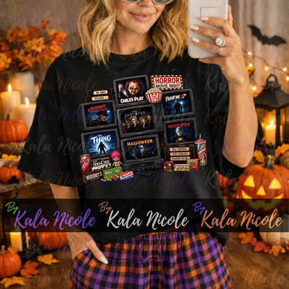 Horror Movie Night 80s PNG | Trendy Halloween PNG | Horror Movie Clipart (Digital Download)