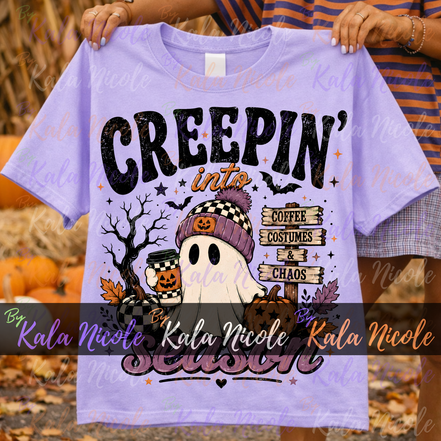 Creepin' Into Season PNG | Trendy Halloween PNG | Fall PNG | Cute Ghost Clipart (Digital Download)