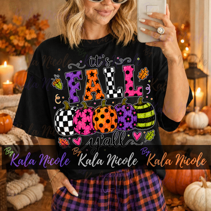 It's Fall Y'all PNG Bundle | Trendy Fall PNG | Cute Pumpkin Clipart (Digital Download)