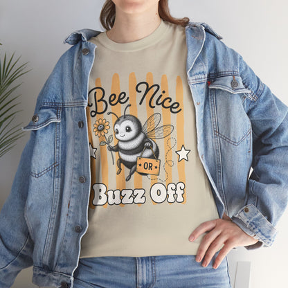 Bee Nice or Buzz Off Retro Bee Graphic Tee