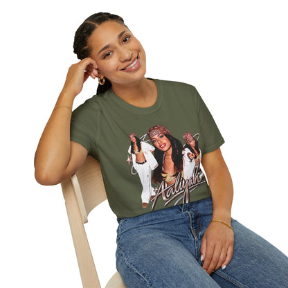 Aaliyah Tribute T-Shirt — Vintage 90s R&B Bandana Graphic Tee