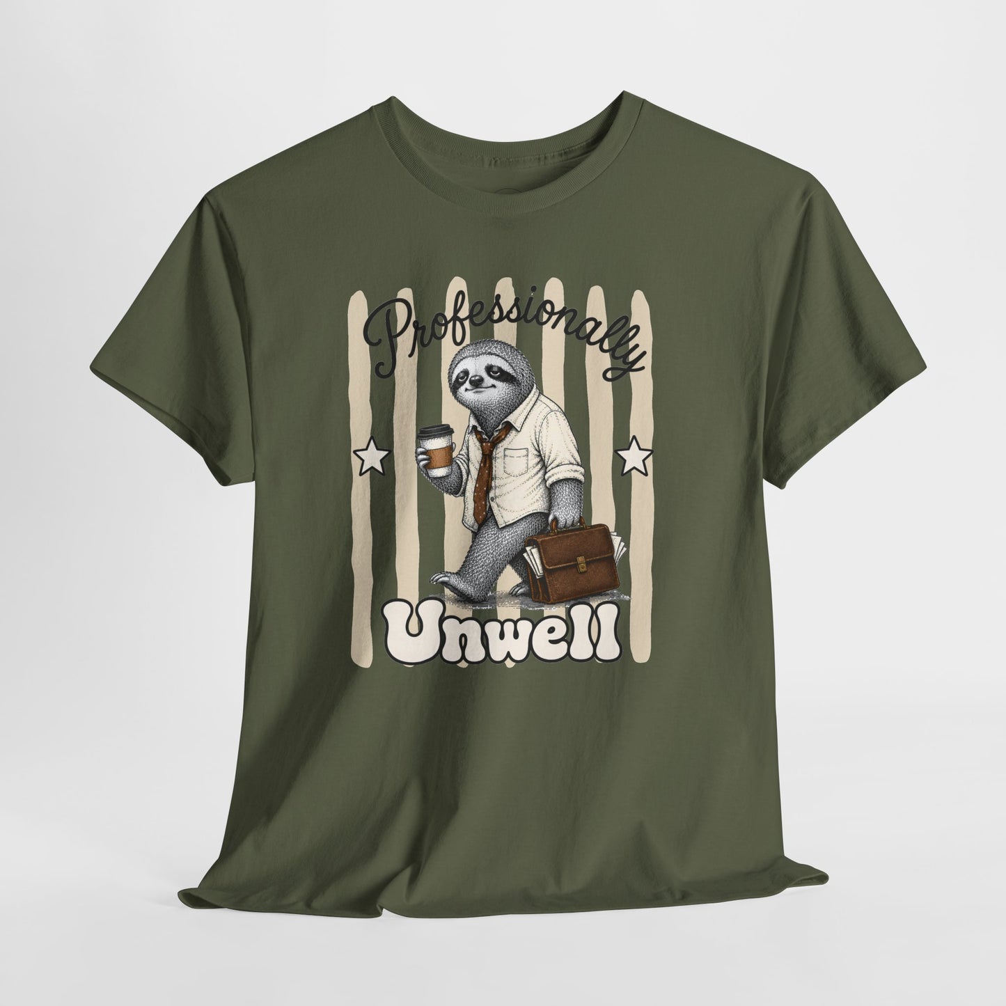 Professionally Unwell Retro Sloth Graphic Tee