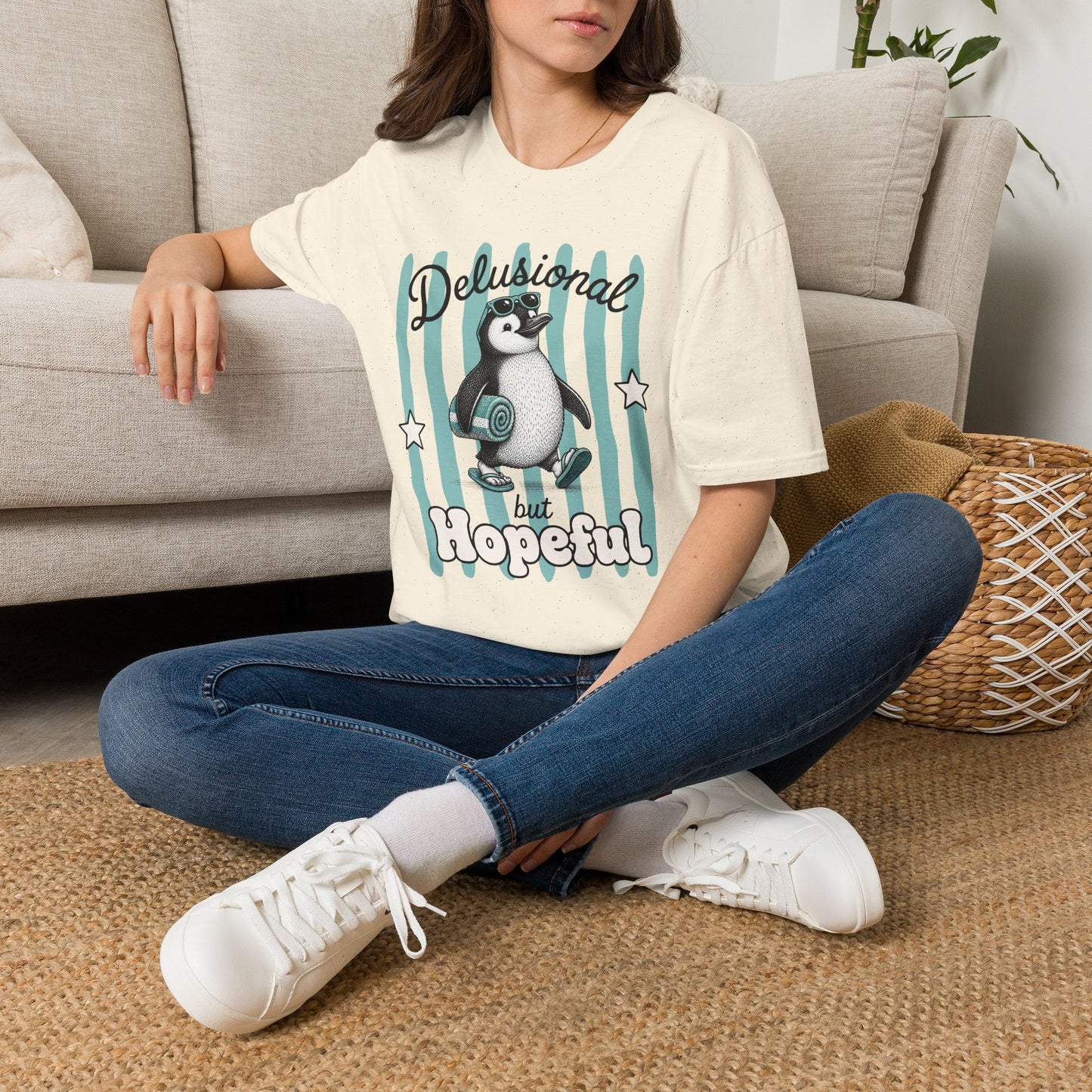 'Delusional but Hopeful' Penguin Graphic Tee